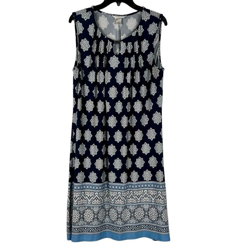 Christopher & Banks Floral Cutout Keyhole Sleeveless Dress Large